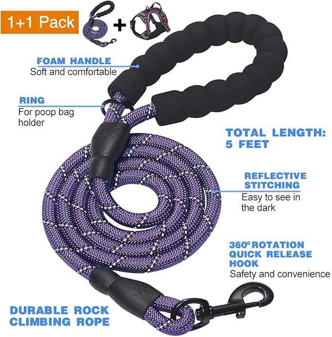 tobeDRI No Pull Dog Harness Adjustable Reflective Oxford Easy Control Medium - Image 2