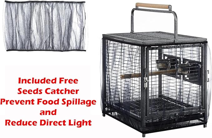 Deluxe Portable Durable Wrought Iron Bite-Proof Bird Travel Parrot Vet Carrier - Image 4