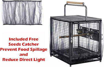 Deluxe Portable Durable Wrought Iron Bite-Proof Bird Travel Parrot Vet Carrier - Image 4
