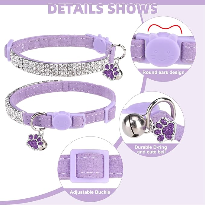 EXPAWLORER Soft Velvet Safe Cat Collars - Image 3