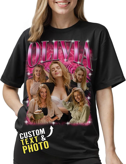 Custom Bootleg Rap Shirt with Photo Text, Vintage Custom Picture Shirt by 68PHALO