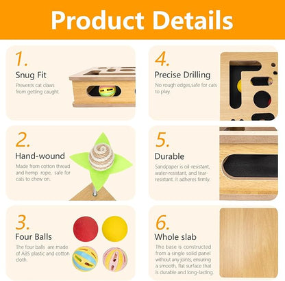 Cat Scratch Puzzle Enrichment Box, Cat Nail File Enrichment Box, No Assembly - Image 4