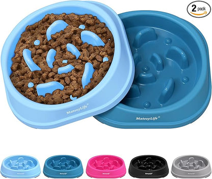 MateeyLife Small Slow Feeder Cat Bowls 2PCS, Anti-Choking Puzzle Cat Food Bowls by MateeyLife