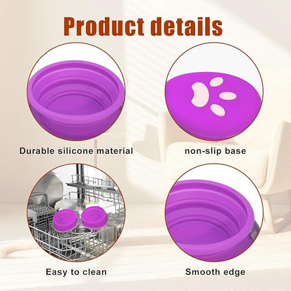 Collapsible Dog Bowls, 2-in-1 Silicone Pet Food and Water Bowl - Image 6