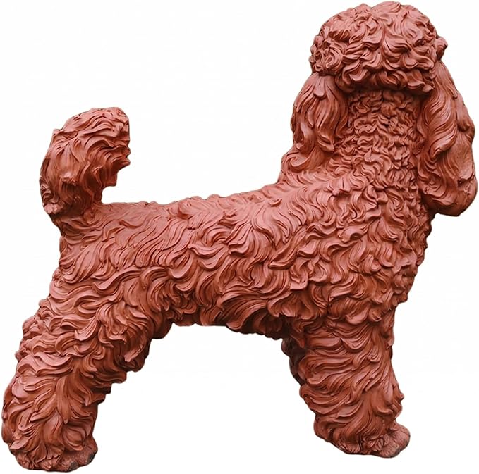 Outdoor Poodle Dog Statue with Interchangeable Welcome Sign and Detachable - Image 6