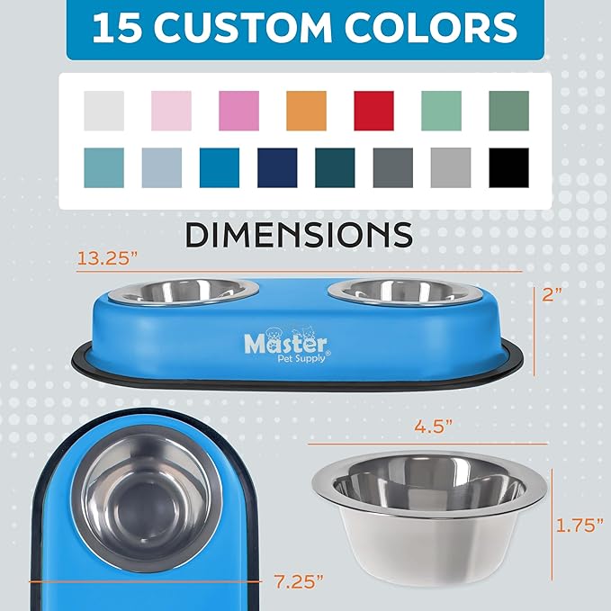 Master Pet Supply Double Dog Bowls Set - Image 5