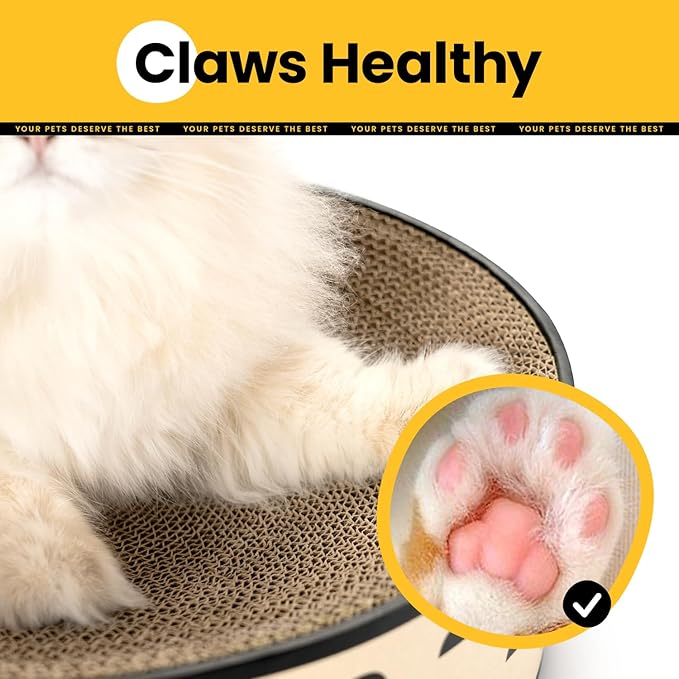 Conlun Oval Cat Scratcher Bed, 2-in-1 Cat Scratching Board, Natural Corrugated - Image 4