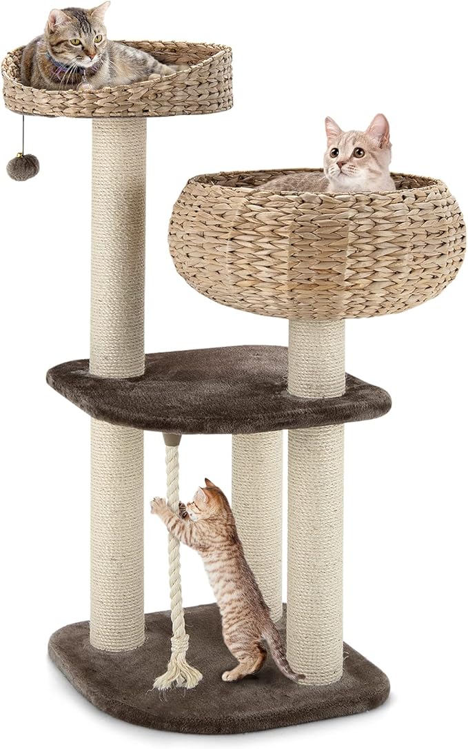 Tangkula Modern Cat Tree for Indoor Cats, Small/Tall Cat Tower by TANGKULA