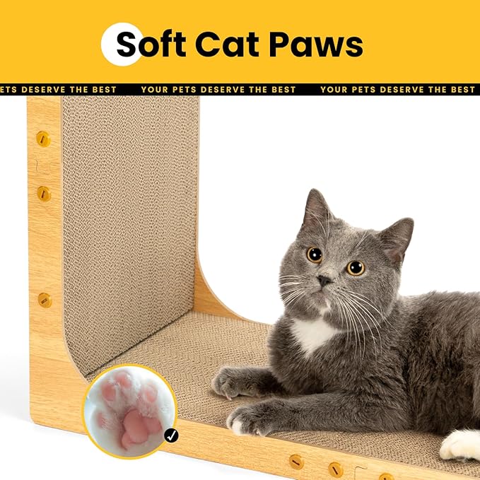 Conlun Cardboard Cat Scratcher, Vertical Wall-Leaning Scratching Board to - Image 4