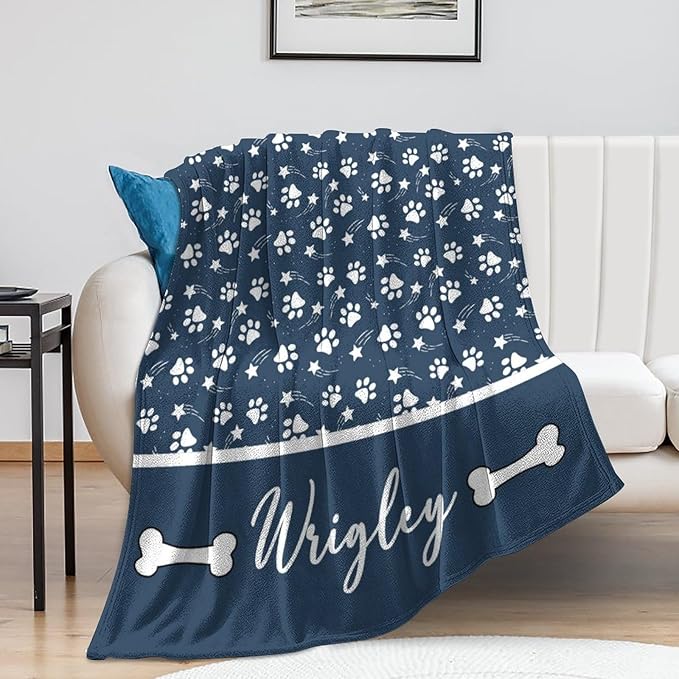 Artsadd Personalized Paw Print Dog Blanket - Image 5