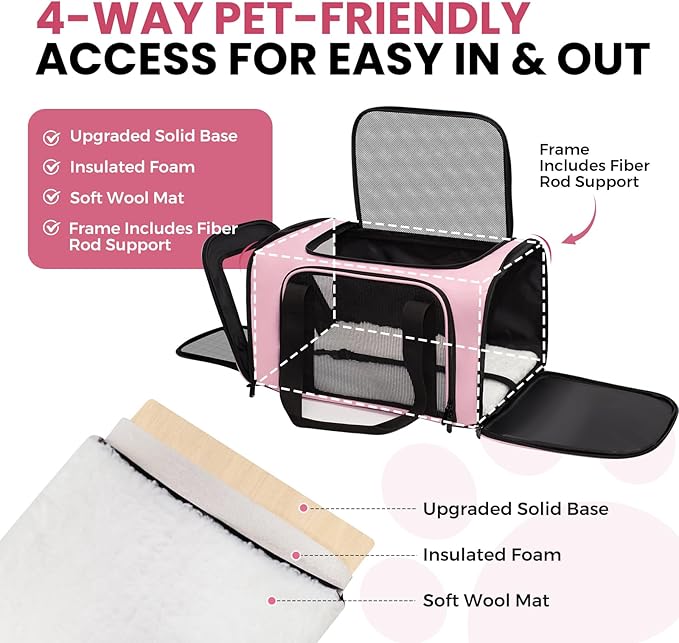 Expandable Cat Carrier Airline Approved Soft-Sided Pet Travel Carrier - Image 3
