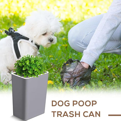 Jingmore Dog Poop Trash Can Outside 3.96 Gal/15 L Plant Styled Dog Waste Trash - Image 5