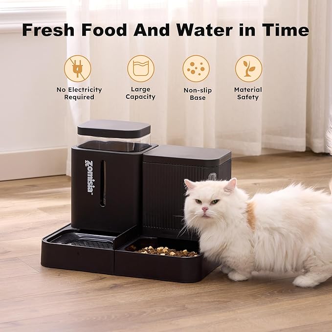 ZOMISIA Gravity Dog Food and Water Dispenser, 2 in 1 Automatic Dog Feeder - Image 5