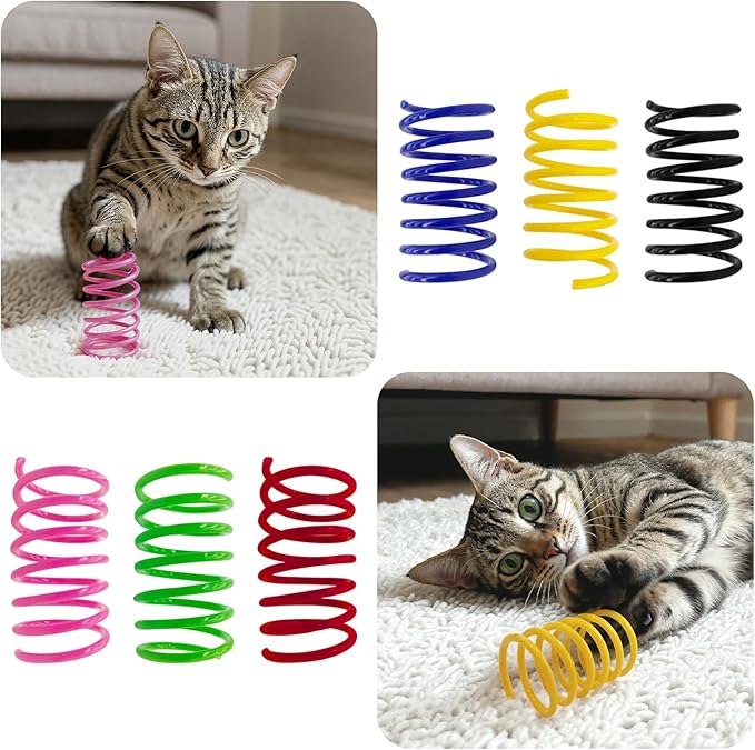 6Colors Plastic Spring Cat Toys, 30 Pack Spiral Springs - Image 6