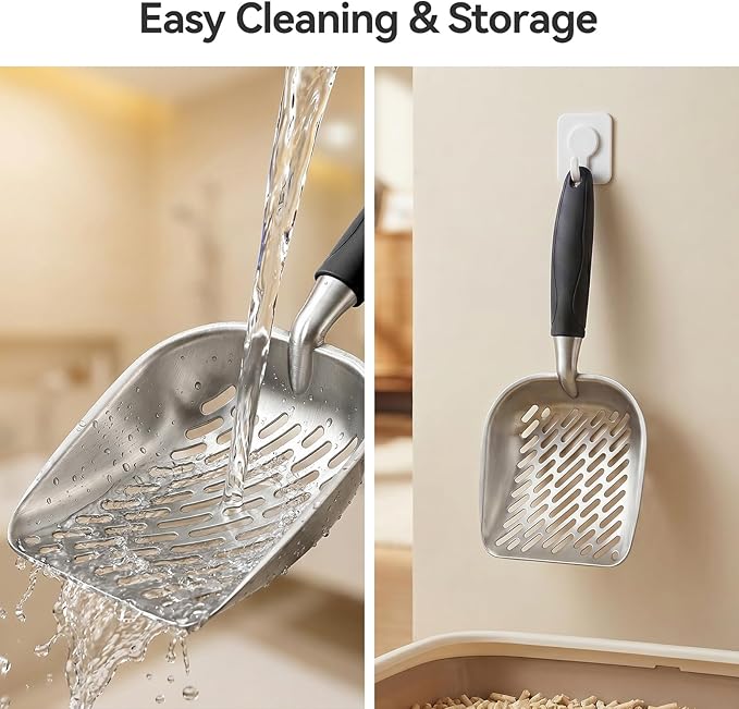 Cat Litter Scoop, Kitty Metal Scooper, Heavy Duty Aluminum Deep Sifter - Image 7