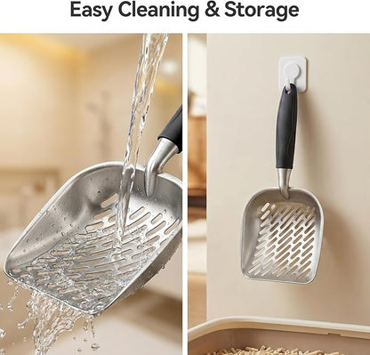 Cat Litter Scoop, Kitty Metal Scooper, Heavy Duty Aluminum Deep Sifter - Image 7