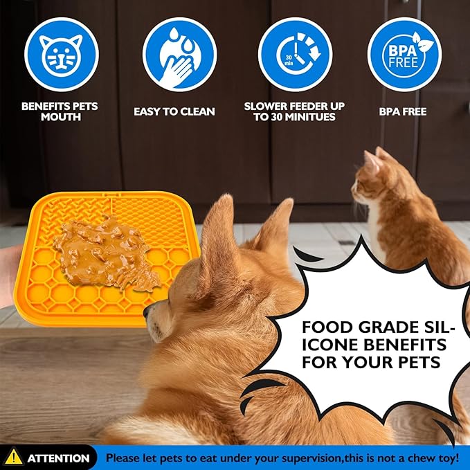 2 PCS Lick Mat for Dogs, Slow Feeder Licking Mat, Anxiety Relief Lick Pad - Image 2