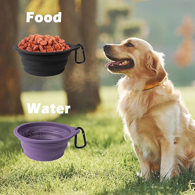 PetBonus 2-Pack Large Silicone Collapsible Dog Bowls, 34oz/1000ml BPA Free - Image 4