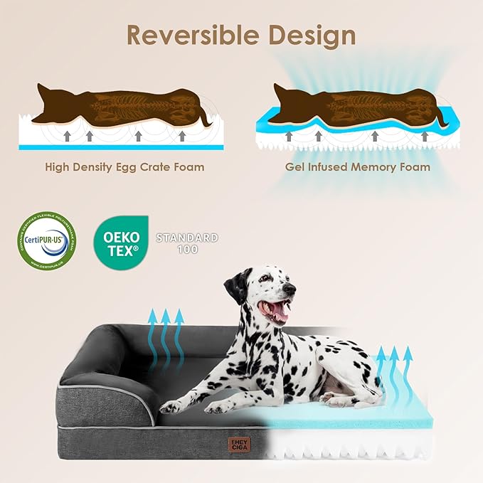 EHEYCIGA Orthopedic Dog Beds for Large Dogs, Waterproof Memory Foam Large Pet - Image 4