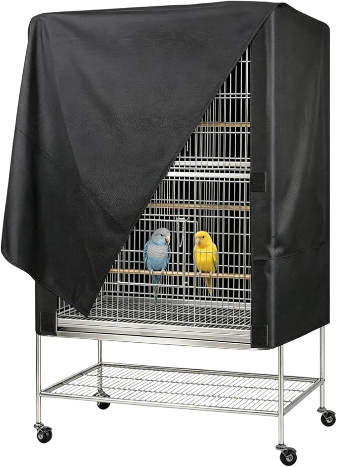Black 600D Oxford Fabric Bird Cage Cover, 33L x 23W x 41H Inch Weatherproof by COSYOO
