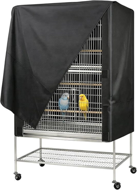 Black 600D Oxford Fabric Bird Cage Cover, 33L x 23W x 41H Inch Weatherproof by COSYOO