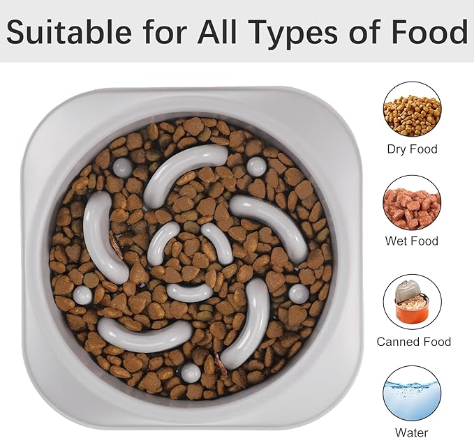 MateeyLife Slow Feeder Dog Bowls 2PCS, Anti-Choking Puzzle Dog Food Bowls - Image 6