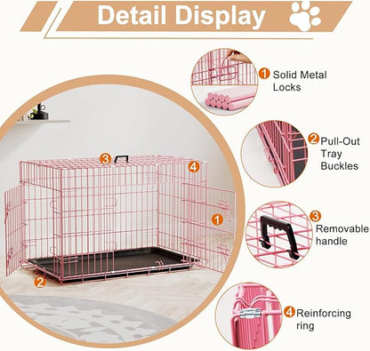 FDW Dog Crate 36inch Dog Cage Foldable Metal Kennel - Image 3