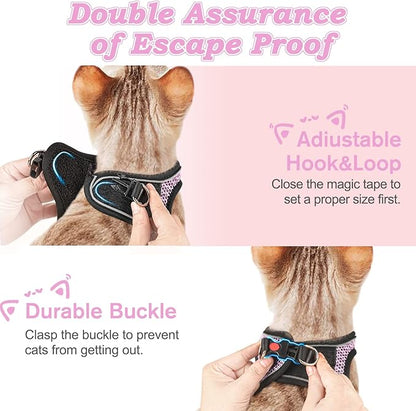 Cat Harness and Leash for Walking Escape Proof, Adjustable Kitten Vest Harness - Image 6