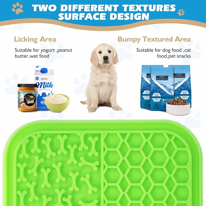 2 Pack Lick Mat for Dogs and Cats, Dog Slow Feeder Dowl Mat for Bathing - Image 2