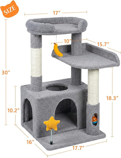 32In Cute Cat Tower for Indoor Cats - Image 2
