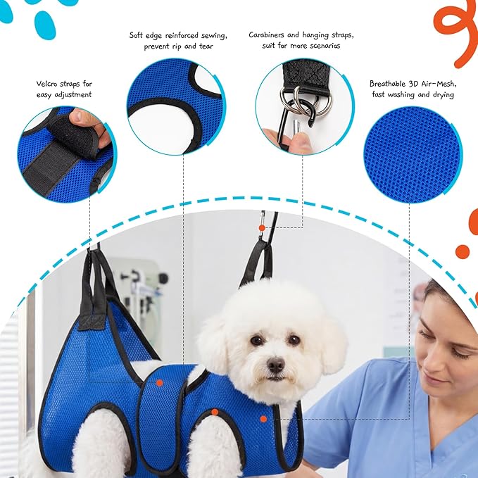 Dog Grooming Hammock Harness, Hanging Sling Restraint - Image 3