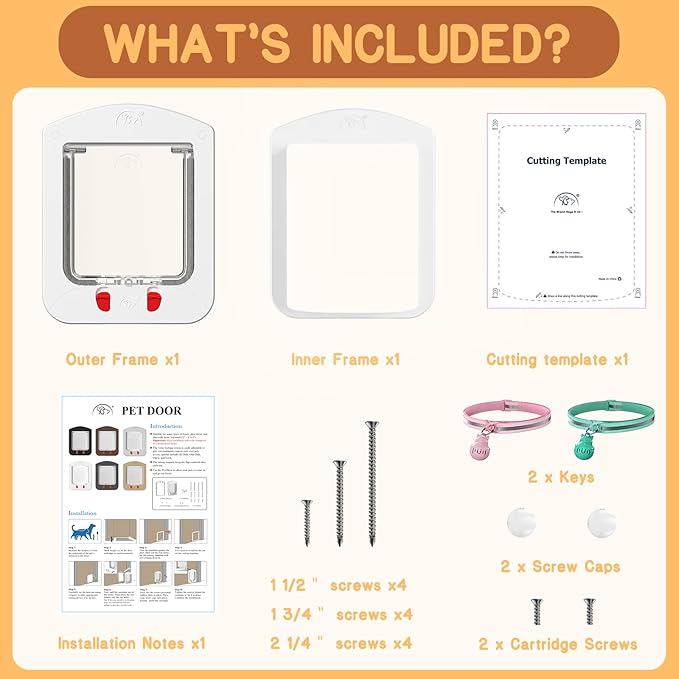 HIDROSIL Cat Door with Collar Sensor, Cat Door with Magnetic Keys and 2 Sensor - Image 4