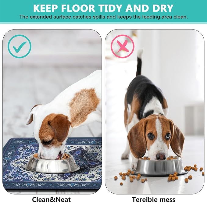 Pet Feeding Mat for Floors Waterproof Dog Mat for Food and Water Absorbent - Image 6