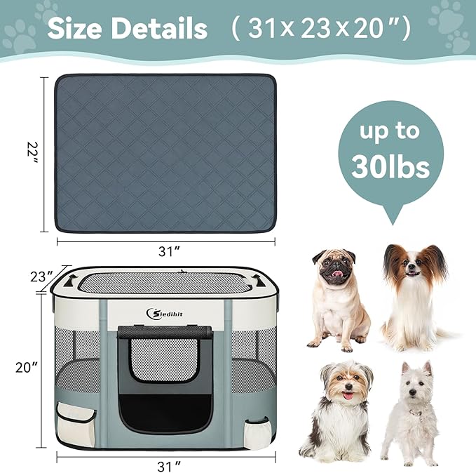 Dog Playpen, Cat Pet Puppy Pen, Portable Playpens - Image 7
