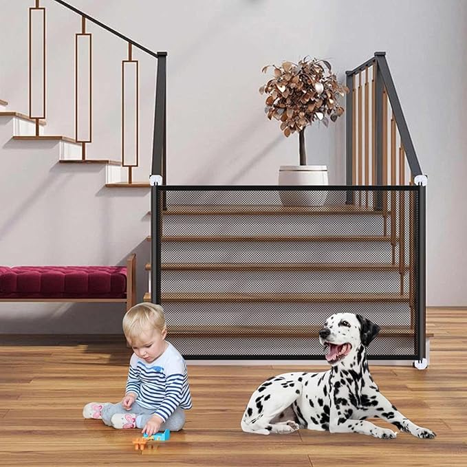 Portable Safety Fence – Foldable Pet Barrier, Punch Free Dog Net | Indoor Home - Image 5