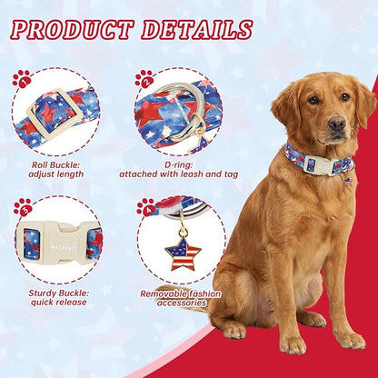 Independence Day Dog Collar, Summer of Patriotism Celebration Dog Collars - Image 2