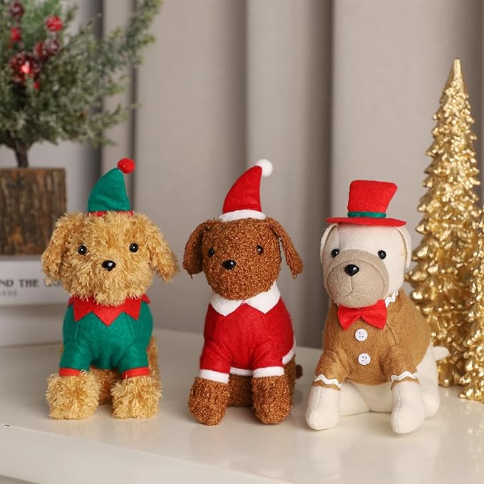 FORUP Christmas Dog Stuffed Animals, Fireplace & Party Decoration, Festive Gift - Image 5