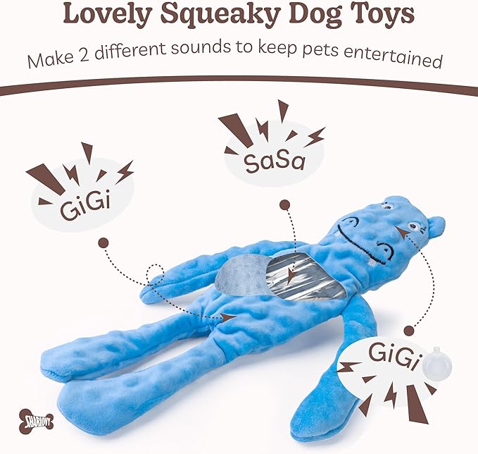 SHARLOVY No Stuffing Dog Toys 5 Pack, Crinkle Interactive Dogs Toy - Image 3