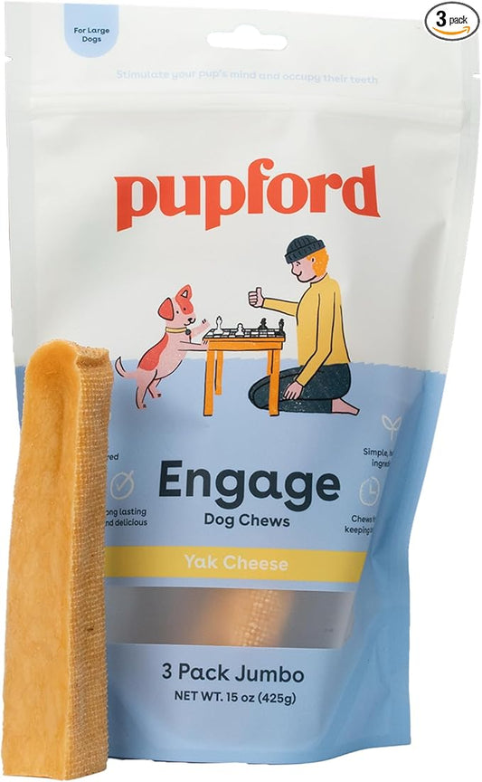 Pupford Yak Cheese Chews for Dogs & Teething Puppies, Long-Lasting Himalayan by Pupford