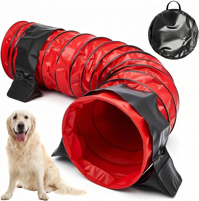 Briwooody 24 in 10 Foot PVC Dog Agility Tunnel by Briwooody