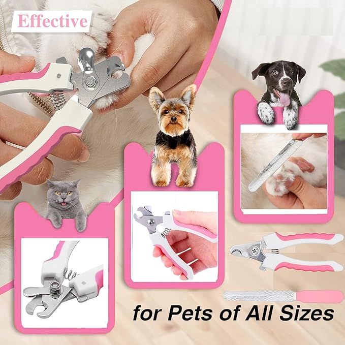7 Pcs Cat Dog Brush Grooming Kits, Self-Cleaning Slicker Brush, Pet Nail - Image 3