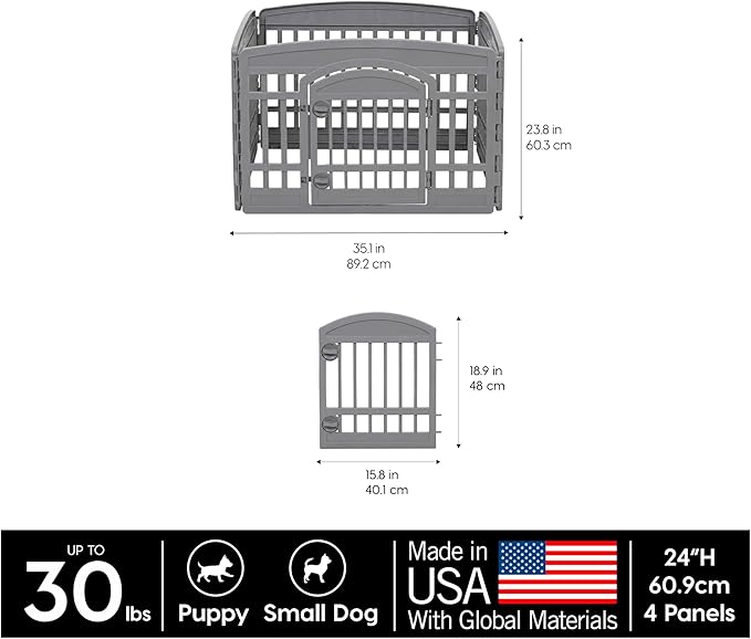 IRIS USA 24" Dog Playpen 4-Panel Pet Exercise Pen - Image 3