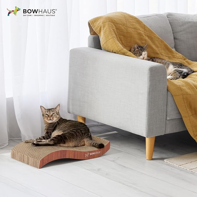 BOWHAUS Curved Cat Scratcher Cardboard, Reversible Scratcher, Durable & - Image 7