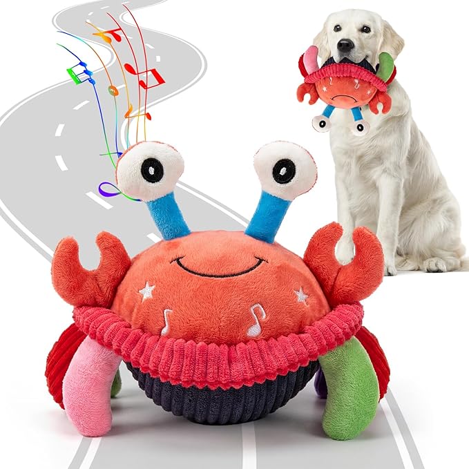 BABORUI Interactive Dog Toys Crab, Jumping Squeaky Dog Toys by BABORUI