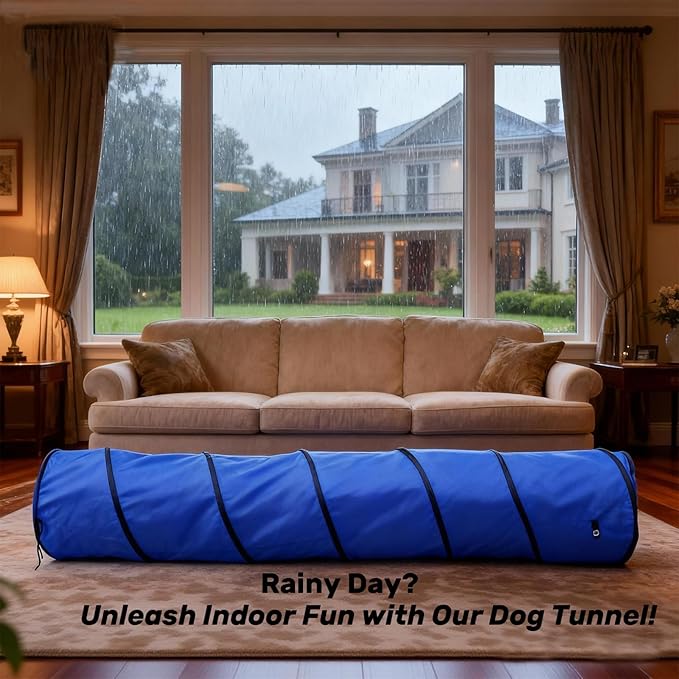 Dog Agility Tunnel with Carry Bag and Ground Spikes, Foldable 10-Foot Tunnel - Image 3
