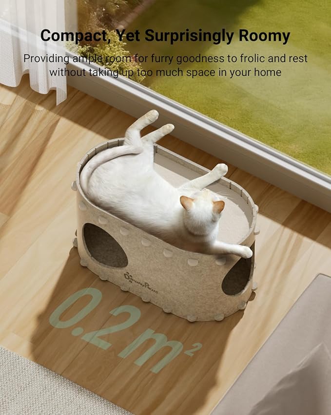 DownyPaws Cat House for Indoor Cats, Cat Bed Cave for Multiple & Large Cats Up - Image 3
