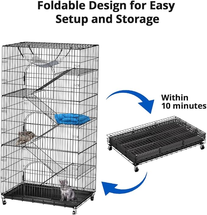 PawGiant 6-Tier Large Cat Cage Playpen, 72-inch Indoor/Outdoor Enclosure - Image 4
