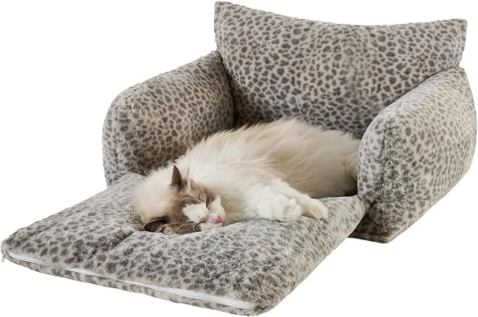Hollypet Cat Bed Fluffy Plush Multifunctional Double-Layer Machine Washable - Image 2