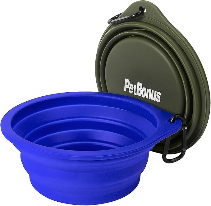 PetBonus 2-Pack Large Silicone Collapsible Dog Bowls, 34oz/1000ml BPA Free - Image 7
