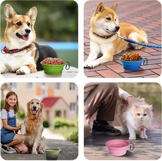 PetBonus 2-Pack Large Silicone Collapsible Dog Bowls, 34oz/1000ml BPA Free - Image 6